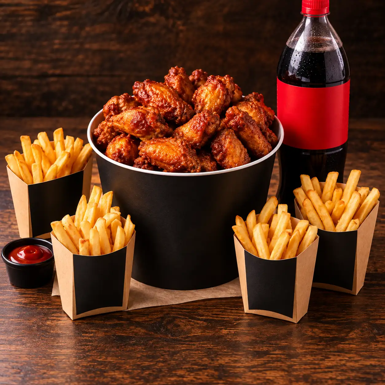 28 Wings + 4 Frites + 1,5L de Coca